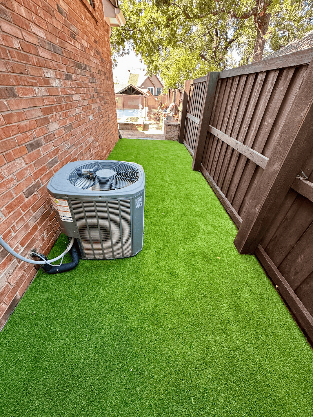 Artificial Turf Dog Run - Side Yard Installation in Highland Village, TX